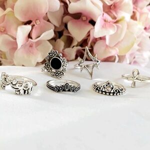 Silver bohemian rings